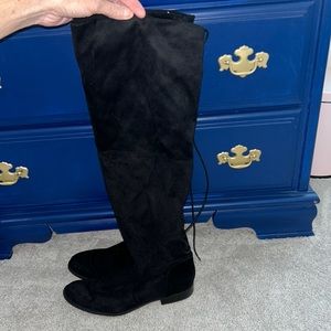 American Eagle over the knee black suede like material boot